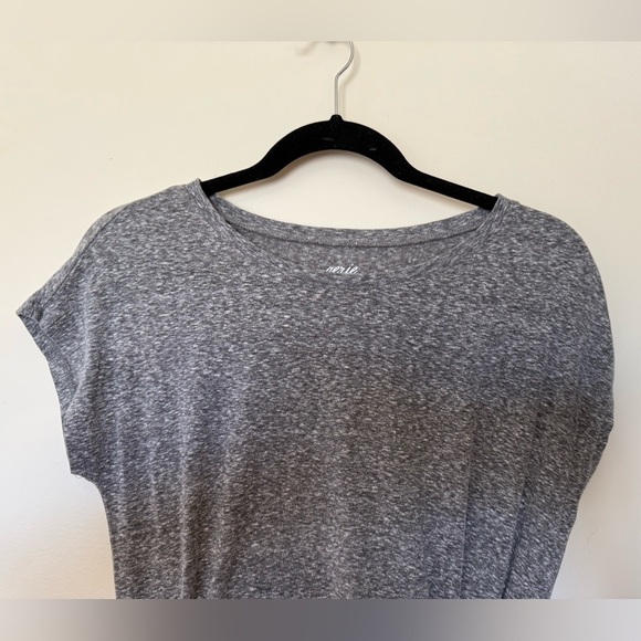 Aerie Grey Short Sleeve Tie Waist Mini Dress in Size Medium - Picture 3 of 7